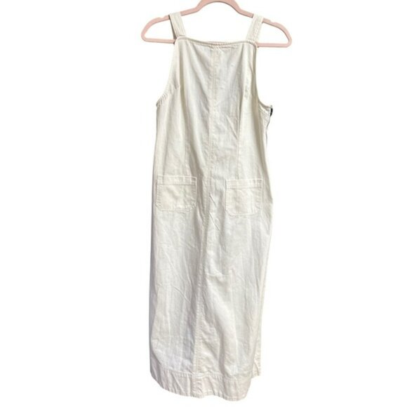 Free People Dex Denim Ecru Ivory Denim Midi Dress OB2289018 Open Back Small NEW - Picture 5 of 8